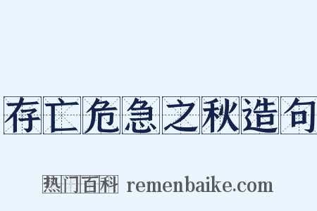 存亡危急之秋造句是什么意思的图片